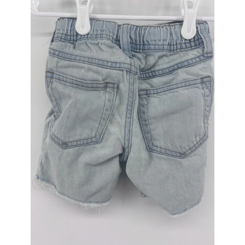 GAP Denim Toddler Boys Light Wash Frayed Hem Elastic‎ Waist Shorts 4 Years